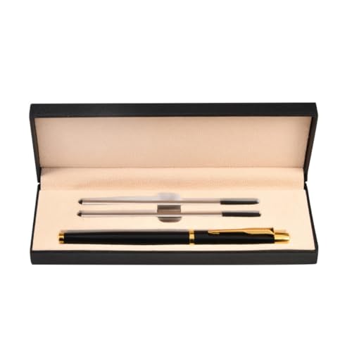 KALLORY 1 Satz Kugelschreiber-Set Büro Stift Textmarker goldener Filzstift Füller schwarze Stifte konferenz the sessions متة Büro-Rollenstift Zeichenstift für Rostfreier Stahl Black von KALLORY