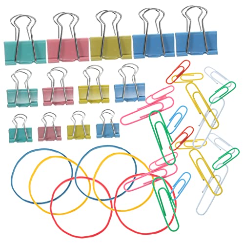 KALLORY 1 Satz Mappe Büroklammern groß Aktenordner-Clips Büroklammern Büro Papierhalter schnellhefter bunt Büroklammern zum Fixieren von Akten Büroklammerhalter für den Schreibtisch Metall von KALLORY