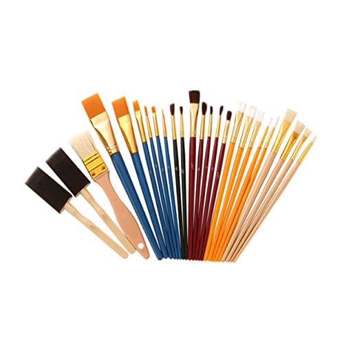 KALLORY 1 Satz Ölgemälde Pinsel Set Basierend Malpalette Ölfarbenstift Aquarell-Palette Ölfarben Pinsel Brushpenset Pinsel Für Ölmalerei Kunstmalerei Kunstpinsel Zeichnung Hölzern 25st von KALLORY