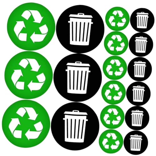 KALLORY 1 Satz Selbstklebende Recycling-aufkleber Recycling-schild Für Mülleimer Selbstklebendes Mülleimer-etikett Mülltonnenetikett Müll Kann Aufkleber Recyceln Wasserfeste Etiketten Pvc von KALLORY