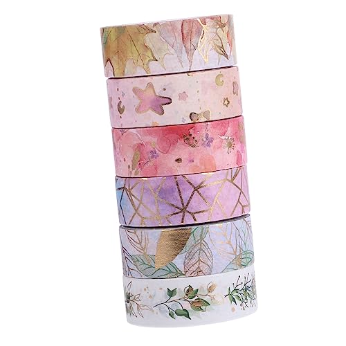 KALLORY 1 Satz Washi Tape Aufkleber DIY Tape Washi Tape Ostern Washi Tape Zweiseitiges Klebeband Kinder Washi Tape Ahornblätter Washi Tape Scrapbooking Tape DIY Kunstband 6 Rollen von KALLORY