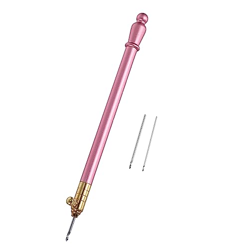 KALLORY 1 Satz Zurück Stickerei Häkeln Tambour-stickhaken Hakennadeln Stickpackungen Stickstift Stanznadel Bikini-clip-ersatz Sticknadeln Zubehör Für Stanznadeln Filzstift Rosa Metall von KALLORY