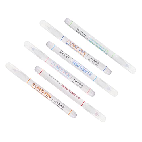 KALLORY 1 Satz Zweizeiliger Stift Glitzertintenstift Umrissstift Fluoreszierender Stift Textmarker-marker Farbiger Filzstift Fluoreszierender Marker Schreibwaren Stift Colorful Plastik 6st von KALLORY