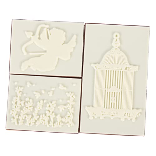 KALLORY 1 Schachtel Hölzernes Siegel Scrapbooking-stempel Selber Machen Buchdekorstempel Kartenherstellung Blumendekor Weihnachtssiegelstempel Kinder Briefmarken Stempel Malen Radiergummi von KALLORY