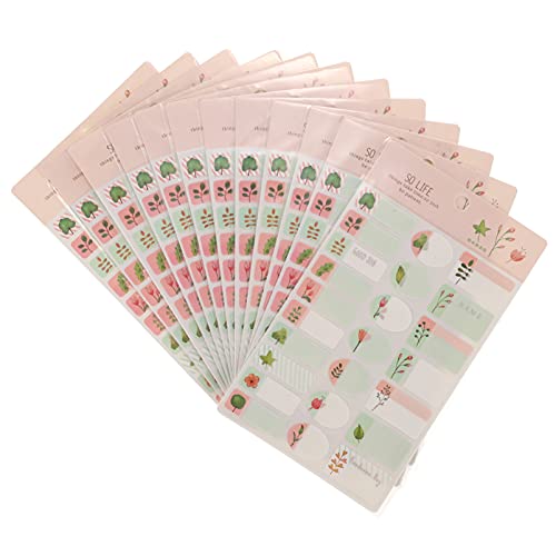 KALLORY 1 Set 12Pcs Stick Etikett Selbstkleber Label Impresora De Sticker Labels Handgeschriebene Selbstklebende Aufkleber Aufkleber Aufkleber Leere Aufkleberpapier Etikett Aufkleber von KALLORY