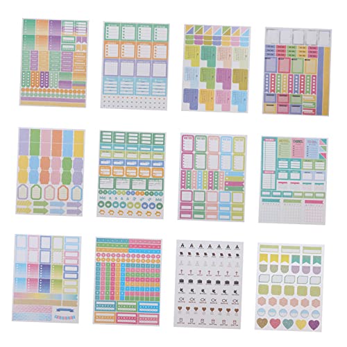 KALLORY 1 Set Monatsplaner Sticker Dekorative Aufkleber Für Kreative Planungen Vielseitiges Sticker Paket Für Memo Kalender Und Scrapbooking Ideal Für Individuelle Gestaltung Und von KALLORY