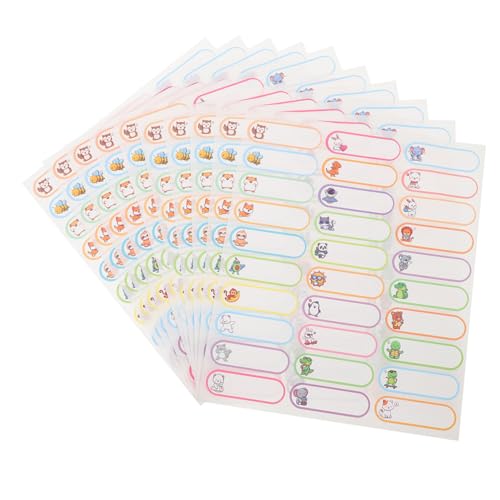 KALLORY 10 Blatt Namensaufkleber Etikettenaufkleber Kindertagespflege Essentials Tagespflegebedarf Kindertagesstätten Namensschilder Aus Papier von KALLORY