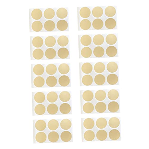 KALLORY 10 Blatt Rubbelaufkleber Etiketten Transparent Rund Niedliche Aufkleber Kratzaufkleber Kreisaufkleber Verpackungsaufkleber Goldenes Goldene Rubbelaufkleber Papier von KALLORY