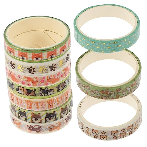 KALLORY 10 Rollen Heißpräge-Washi-Tape Aufkleber zum Basteln Kawaii Tiere Masking Tape Geschenkband scrapbbok the washi tape DIY Klebeband Cartoon-Washi-Papierband Japanisches Papier von KALLORY