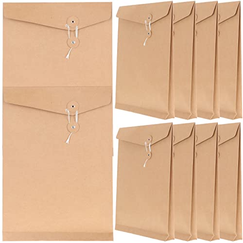 KALLORY 10 Stück Kraftpapier-Umschläge Kraft-Aktenumschläge Kraft-Aktenordner Büro Dokumentenmappe Umschläge Beutel Dokumentenordner Organizer Für Büro Zuhause Schule von KALLORY