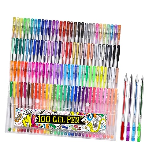 KALLORY 100 Stück Aquarellstift Metallischer Zeichenmarker Tragbarer Zeichenstift Glitzer Graffiti Marker Malstifte Farbige Kugelschreiber Multifunktions Lackmarker Farbgelstifte von KALLORY