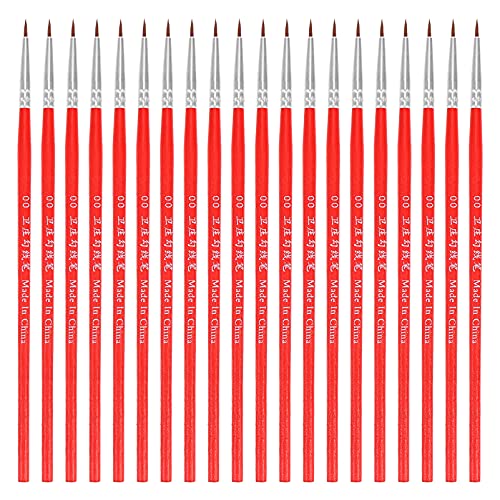 KALLORY 100St 00 Hookline-Stift Haselnussbürste feiner Detaillierungspinsel feine Miniatur Miniaturkunst Mikropinsel acrylbilder Miniature Painting Pinsel Pinsel Öl-Wasser-Pinsel Nylon rot von KALLORY