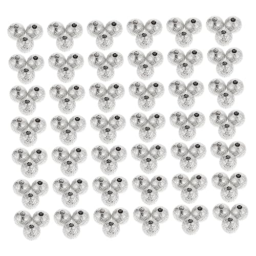 KALLORY 100St DIY zubehör glatte runde Perlen runde Rondellperlen kinder ohrringe Perlen Charme kinder bastelset basteln für kinder Schmuckperlen wiederverwendbare Perlen Kupfer Silver von KALLORY