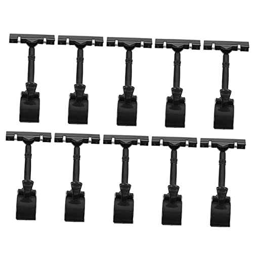 KALLORY 10St Pop-Werbemappe Einzelhandelspreisschild-Clip Etikettenständerhalter Tag-Display-Rack visitenkarten halterung Schaufensterclip Warenpreisclips Preisschildhalter Plastik Black von KALLORY