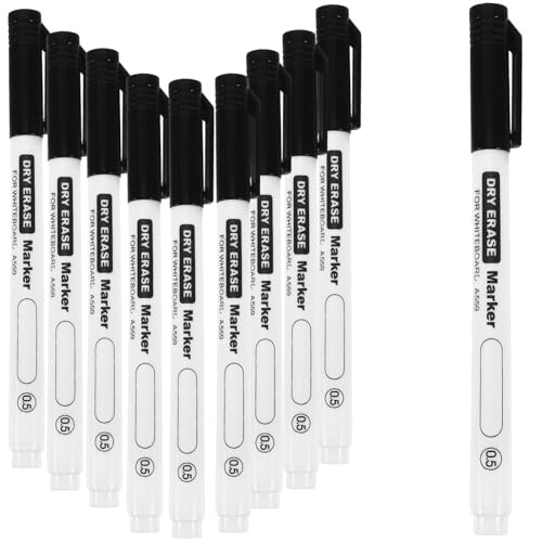 KALLORY 10St schreibkladde büroartikel tafelstift Whiteboard-Marker-Set Graffiti-Stift Whiteboardstift Klassenzimmermarker Stift markieren Markierstift für Schüler Schulteil Plastik Black von KALLORY