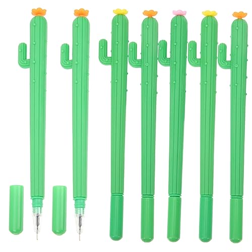 KALLORY 10st Kaktus Gelstift Schwarze Kugelschreiber Süße Stifte Schwarzer Gelstift Stifte Mit Feiner Spitze Schwarze Gelstifte Schreibwaren Stift Textmarker Kreativer Stift Plastik Green von KALLORY