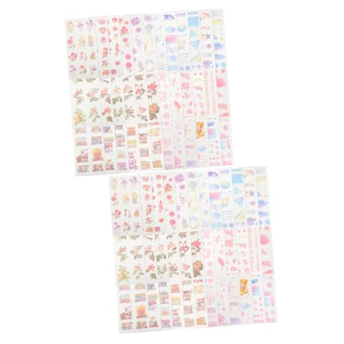 KALLORY 12 Sätze Kontoaufkleber Aus Japanischem Papier Etikett Artikel Doppelt Spender Aufkleber Für Scrapbooking Album-aufkleber Diy Material Papiere Hand Papier Japanisches Papier von KALLORY