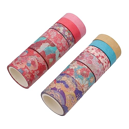 KALLORY 12-teiliges Set Klebeband Für Kinder Gogh Welt Der Washi Tapes Kinder Sammelalbum Abdeckband Handkonto Zierband Aufkleber Weihnachtsbastelband Rosa Nachtband Papier von KALLORY