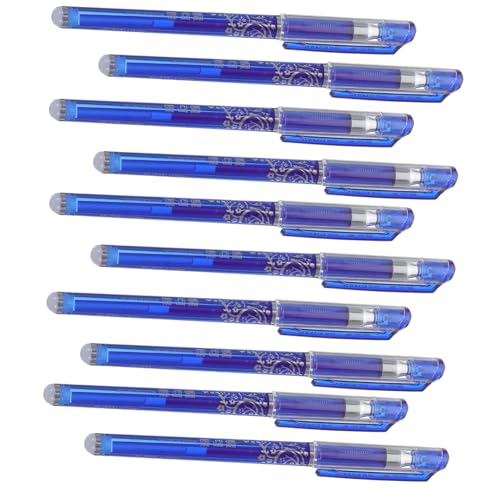 KALLORY 12-teiliges Set Löschbarer Stift Blaue Kugelschreiber 0,5 Löschbare Stifte Schnelltrocknende Stifte 0,5 Blaue Gelstifte Schwarze Kugelschreiber Schnell Trocknender Stift Abs Blue von KALLORY