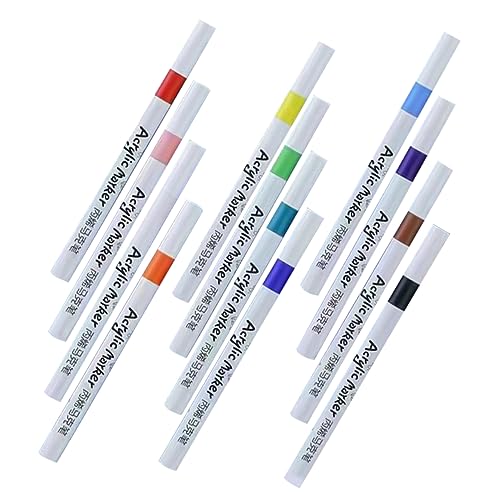 KALLORY 12st Acrylmarker Bunte Signiermarker Keramik Zum Bemalen Praktische Lackmarker Farbige Malstifte 12 Farbmarker Malstifte Mit Feiner Spitze Kalligraphie-marker Textmarker Plastik von KALLORY