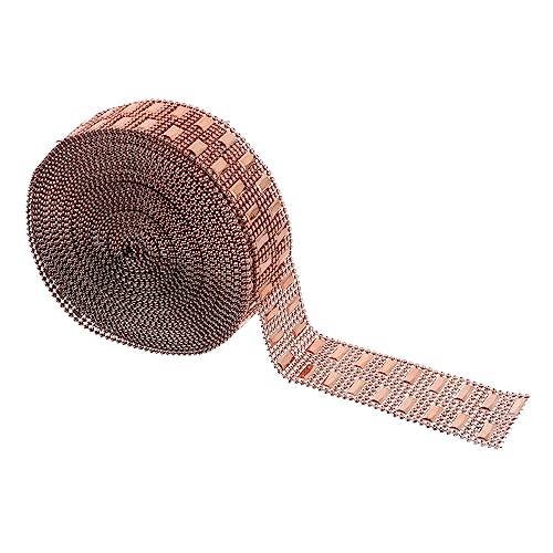 KALLORY 1Rolle Reihiges Funkelndes Strassband Roségold Yards DIY Strassrolle Für Kunsthandwerk Dekoration Party Und Hochzeitsbedarf Glitzerndes Faux Diamond Ribbon von KALLORY