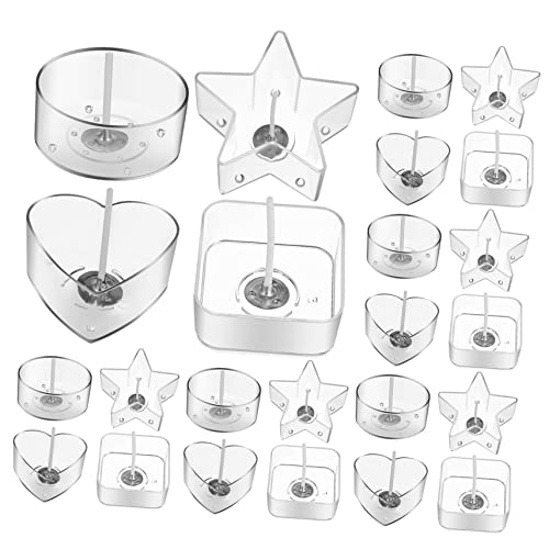 KALLORY 1Satz Teelicht Kerzenhalter mit Silikonformen und Kerzendochten Transparent Verschiedenen Formen für DIY Kerzenherstellung Bastelprojekte KALLORY 1Satz Teelicht Kerzenhalter mit Silikonformen und Kerzendochten Transparent Verschiedenen Formen für DIY Kerzenherstellung Bastelprojekte von KALLORY
