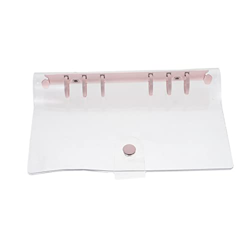 KALLORY 1stk Taschenbuch Transparentes Klemmbrett Notizbucheinband Mini-notizblock Büromappen Ringbuch Tagebuch Abdeckung Notizbuch Fürs Büro Klarer Notizbuchdeckel A5 Mini-ordner Rosa Pvc von KALLORY