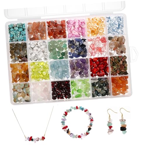 KALLORY 2 Kisten natürlicher Kies unregelmäßiger Stein Mini-Perlen Set zur Herstellung von Armbändern DIY-Perlen natursteinperlen schmucksteine unregelmäßige Perle Abstandsperlen aus Stein von KALLORY