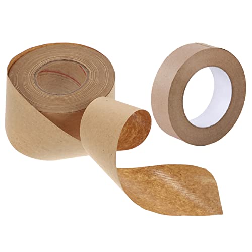 KALLORY 2 Rolle Klebeband Wasserdichtes Verpackungsband Multifunktions-kartonband Multitools Haushaltsdichtband Dichtungsband Aus Papier Kartonband Aus Papier Light Brown Kraftpapier von KALLORY