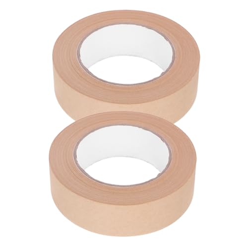 KALLORY 2 Rollen Aquarell-malband Klebeband Verstärktes Gummiband Bildband Zum Einrahmen Braunes Packband Haushaltsdichtband Montageband Kartonverschlussband Streifen Papier Light Brown von KALLORY