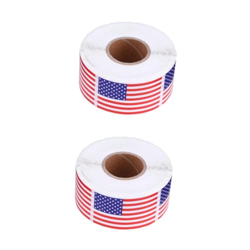 KALLORY 2 Rollen Aufkleber der amerikanischen Flagge weißer Schutz Matter Schutz Autoaufkleber Absorber rostfrei bot hochzeitssticker wedding sticker cooler Aufkleber Topfaufkleber Papier von KALLORY