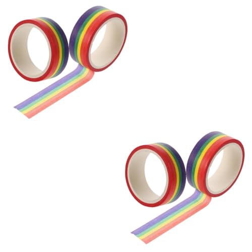 KALLORY 2 Sätze Gleiches Und Washi Tape Gay Pride Regenbogen Aufkleber Mehrzweck Washi Tape Geschenkband DIY Streifenband Washi Masking Tape Etikett Verpackung 2 Stück * 2 von KALLORY