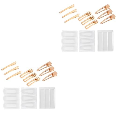 KALLORY 2 Sätze Haarnadel-formenset Selber Machen Diy-haarspangen-set Silikonformen Für Haarspangen Haftspray Schalenformen -clip Kopfschmuck Silikonform Für Haarspangen 12 Stück * 2 von KALLORY