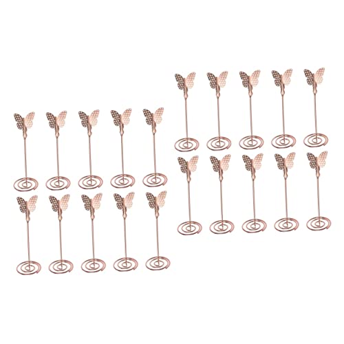 KALLORY 2 Sätze Hochzeitssitzhalter Visitenkarten Halterung Hochzeitsideen Name Platzhalter Haltertisch Bilderrahmen Tischkartenhalter Tischnummer Steht Metall Rose Gold 10 Stück * 2 von KALLORY