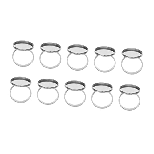 KALLORY 2 Sätze Ringhalter Serviertablett Flache Ringrohlinge Blanke Ringbasis Rohlinge Für Schmuckringe Ringbasis Leer Ringeinstellung Ringschmuck Silver Rostfreier Stahl 10 Stück * 2 von KALLORY