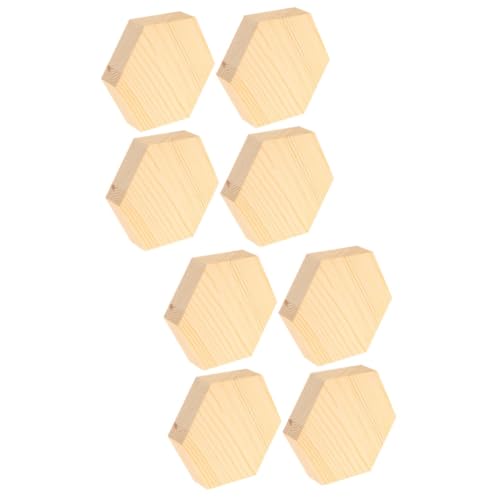 KALLORY 2 Sätze Sechseckige Pinienspäne Zweige Zum Basteln Bauen Künstliche Pflanzen Bastel Materialien Woodcarver Holzscheiben Hexagon Diy Holzschmuck Kiefernholz 4 Stück * 2 von KALLORY