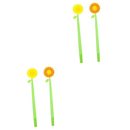 KALLORY 2 Sätze Sonnenblumen Stift Blumenstift Tinte Stift Tintenstift Für Kinder Kugelschreiber Für Mädchen Stifte Für Mädchen Büro Signierstifte Lustige Stifte Plastik 2 Stück * 2 von KALLORY