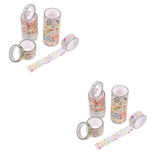 KALLORY 2 Sätze Washi-tape Scrapbooking Washi Tape Glitzer-outfit Blumen-klebeband Bastelband Japanisches Washi Tape Blumenband Japanisches Diy Washi Tape Papier 18 Rollen*2 von KALLORY