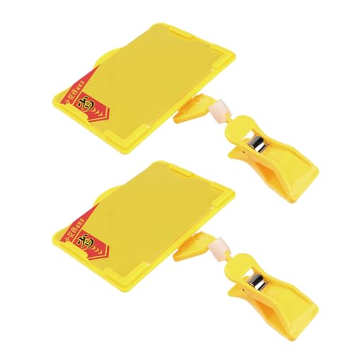 KALLORY 2 Stk Preisschildhalter Zeichen Markierungen Tür Stand Markt Inhaber Etiketten Tags Für Die Anzeige Klarer Menühalter Punkt Speichern Fan-shop Stichworte Abs Neues Material Yellow von KALLORY