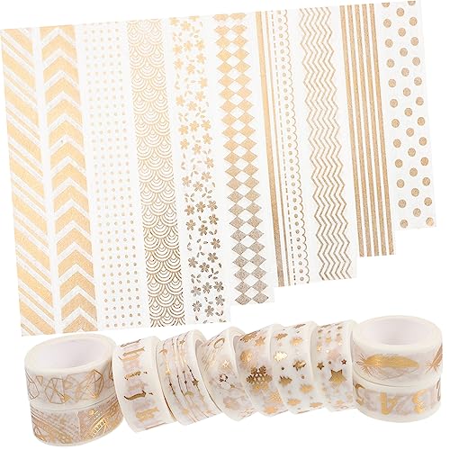 KALLORY 20 Rollen Geschenkverpackungsband the washi tape bastelmaterial washi-tape Geschenkaufkleber alte Kunstbänder Abdeckband Goldprägebänder selber machen dekorative Klebebänder Papier von KALLORY