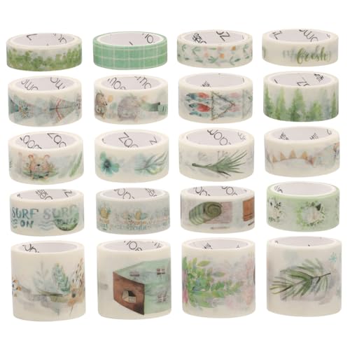 KALLORY 20 Rollen Washi-tape-set Papierbänder Handkontoband Klebeband Heimwerkerbedarf Für Handkonto Handgemachte Versorgung Fotoalbumband Coffee Japanisches Papier von KALLORY