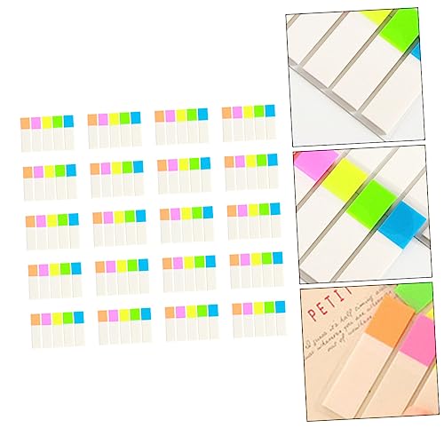 KALLORY 20 Sets Index Etiketten Papiermarkierungsstreifen Liste Pink Transparent Post Highlighters Aufkleber Beschriftungen Kleber Notizbezeichnungen Schreibweise Klare Notizen von KALLORY