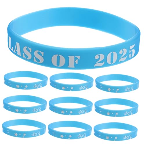 KALLORY 20 Stück 2025 Armbänder Für Mottopartys 2025 Silikonarmbänder High-school-armbänder Gradu-gummibänder Abschluss Zubehör Armband Aus Silikon Graduierungsarmbänder Kieselgel von KALLORY