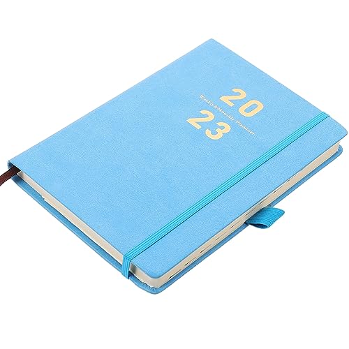 KALLORY 2023 business notebook studienplaner notizhefte notebooke notebooks Tagesplaner-Notizbuch dekoratives A5-Notizbuch Zeitmanagement-Notizbuch Englisches Planer-Notizbuch Papier Blue von KALLORY