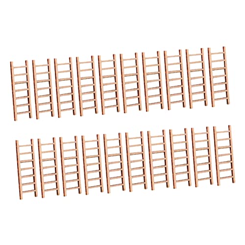 KALLORY 20pcs Kulissentreppe Winziges Leitern Mikro-landschaftsminiatur Mini-house-szene Verzierte Treppe Mini-essen Häuser Mini Dollhouse Mini-zubehör Strandhaus Bambus von KALLORY