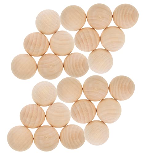 KALLORY 20pcs Unfertiger Halber Bastelball Kugel Perlen Ballspielzeug Kugeln Oh Eier, Bällebad Kinderhandwerk Diy-ball Weiche Bälle Schwebender Ball Fußbälle Yellow Hölzern von KALLORY