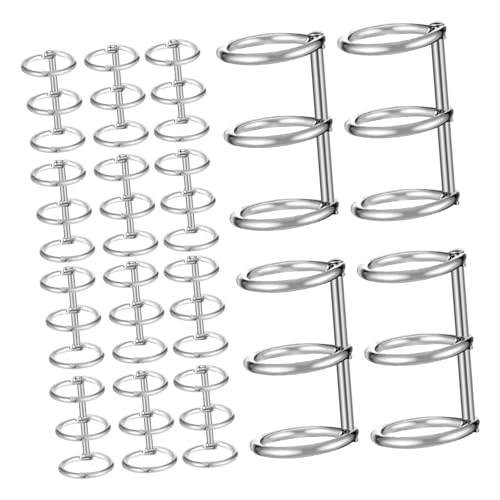 KALLORY 20st Kalenderring-bindering Papierring Ringclips Metallringe Clipringe Ringe Für Karteikarten Ringklemme Loseblatt-buchbinderringe Metallbinder Ring Metall Buchring Eisen Silver von KALLORY