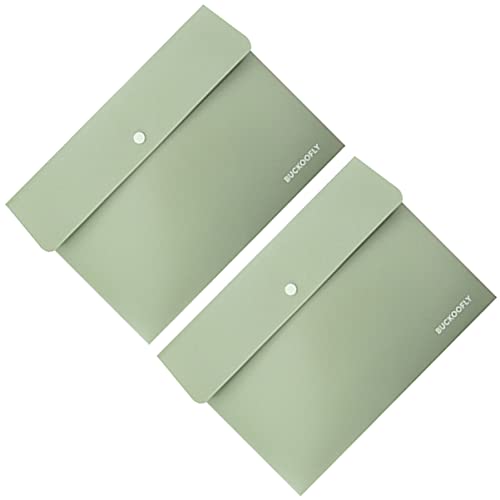 KALLORY 2St Dokumentenorganisator Handtaschen-Organizer Dokument-Organizer mit Druckknopf aufbewahrungssack storage pockets briefumschläge Halter Dokument Button Office-Dateiordner Green von KALLORY