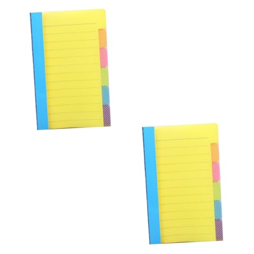 KALLORY 2St Haftnotizbuch linierte Haftnotizen Einkaufsliste Notizblock Memo-Aufkleber Notizblock studieren schreibwaren notepad Notizblock für Zuhause To-do-Listenplaner Papier Yellow von KALLORY