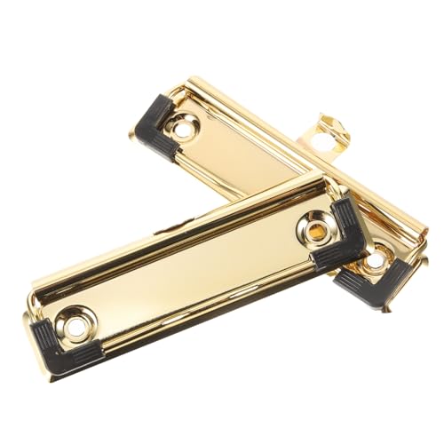 KALLORY 2St Klemmbrettklemmen Hartfaserplatte Dokumentenklemme Clips für Dokumenttafeln Aktenklammern klemmbrett halterung büroklammern aktenhefter Aktenhalter Clip-Board-Clips Abs Golden von KALLORY